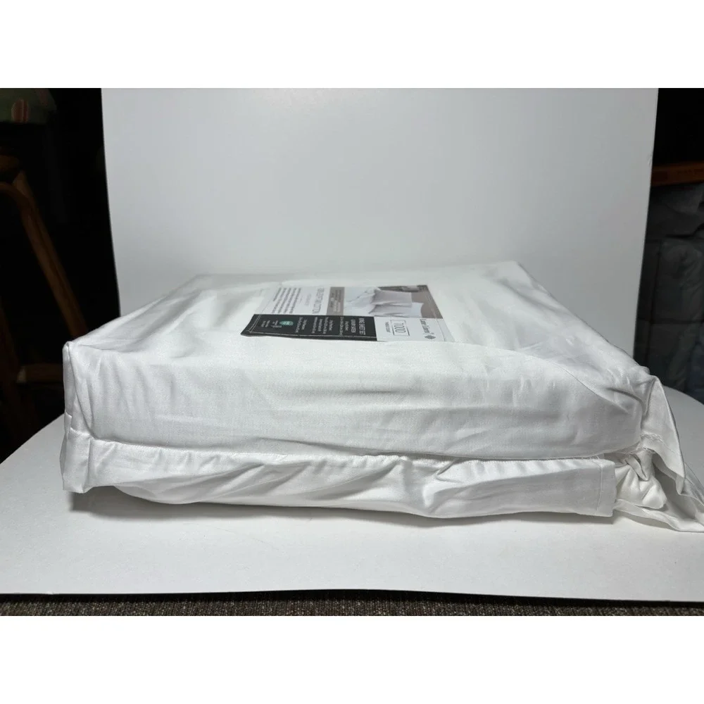 Lane Linen 1000 TC Egyptian Cotton King Sheet Set White Luxury Sateen NIP